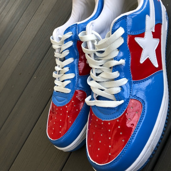 captain america bape shoes